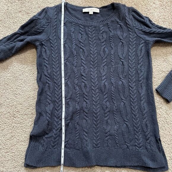 LOFT Charcoal gray cable knit oversized sweater, size XS - Picture 7 of 7